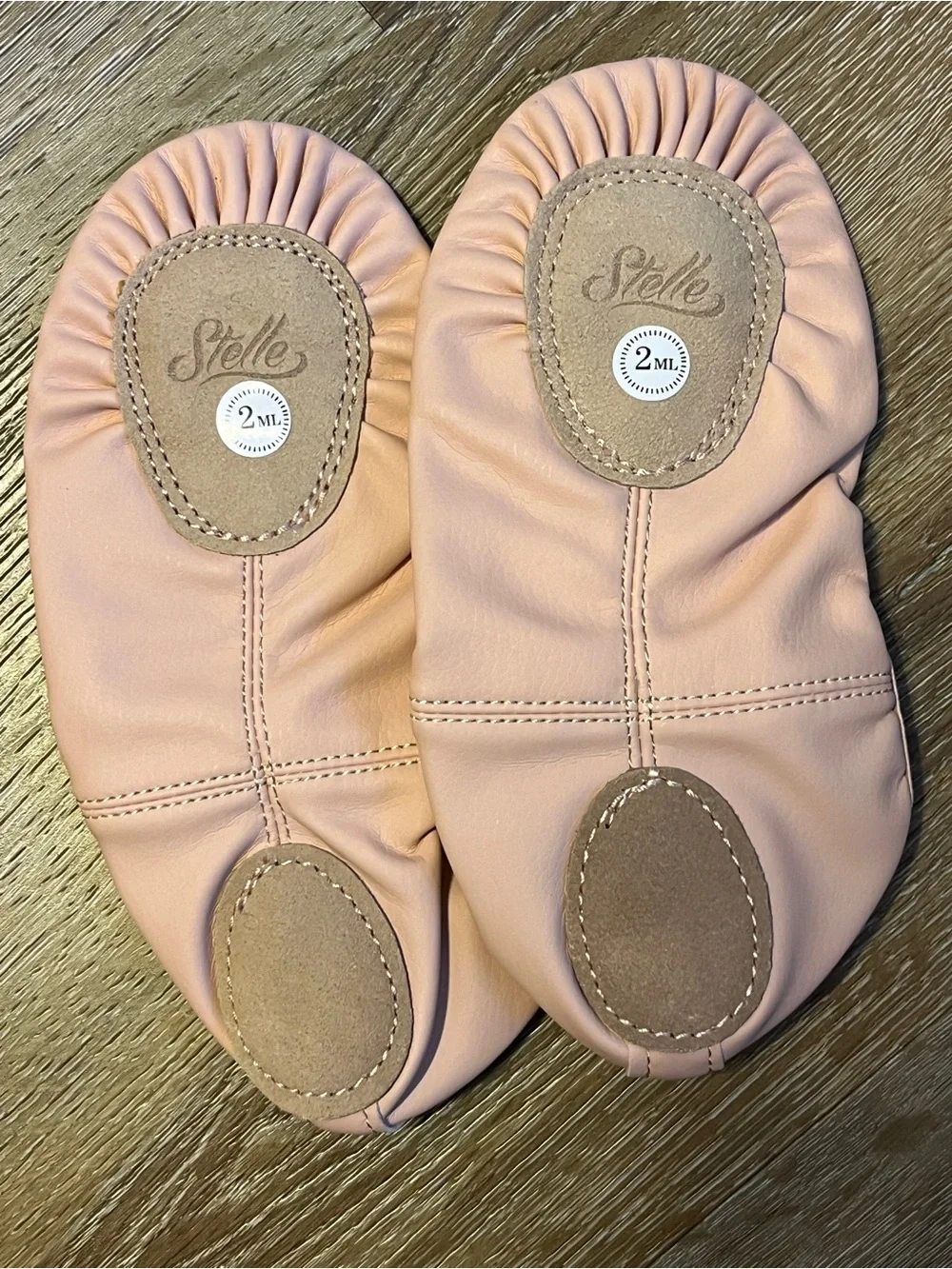 NEW Kids Pink Ballet Slippers with Elastic Strap, size 2 ML